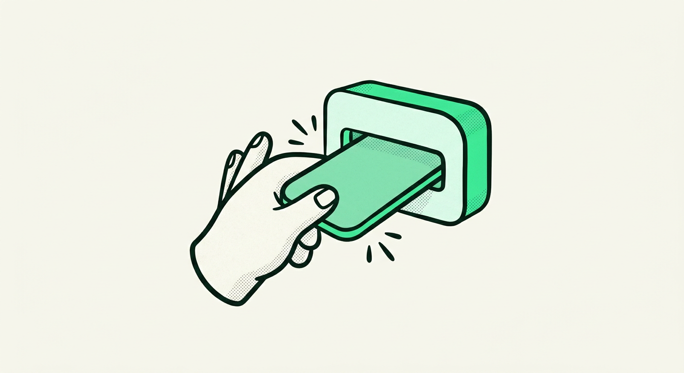Illustration of a hand pasting a wallet address